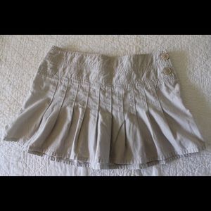 Khaki Pleated Buttoned Mini Skirt 7 Mossimo